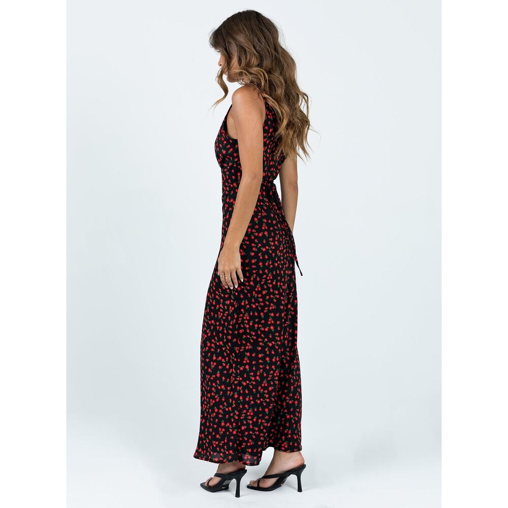 NWT Princess Polly Nellie Black Red Floral Maxi Dress Size 4 - Picture 4 of 15